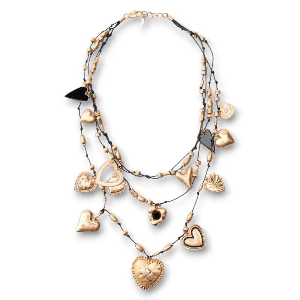 ZARA Multi Charm Heart Necklace - Picture 3 of 17